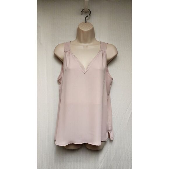 Maurices Women's Size Small Pink Sheer Chiffon Sleeveless V Neck Pullover Blouse - Picture 2 of 8